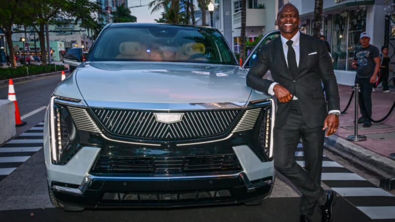 US actor and television host Terry Crews attends an event to unveil the colors for the 2026 Cadillac debut in Formula 1