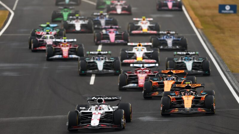 Max Verstappen leads at the start of the 2025 f1 Japanese GP