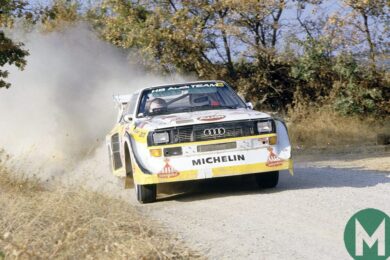 Watch Walter Röhrl wrestle the Group B Quattro